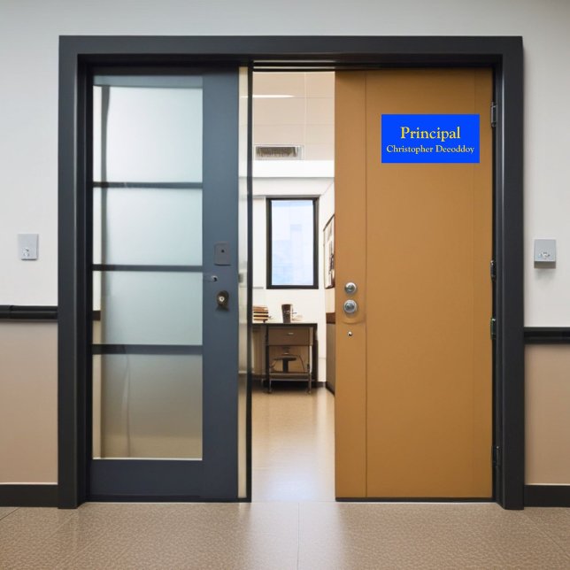 Principal In Blue Classic Door Sign (Creator Uploaded)