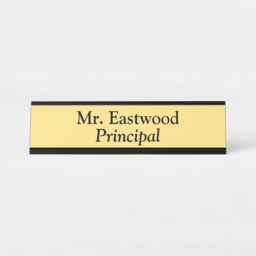 Principal In Yellow Desk Name Plate