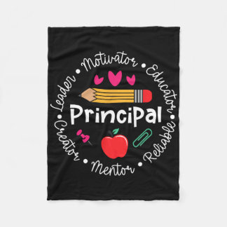 Principal Leader Motivator Funny Back To School Fi Fleece Blanket