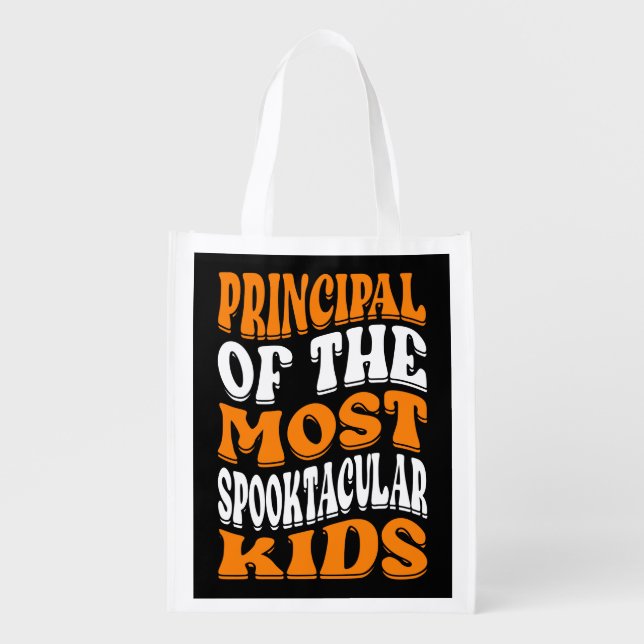 Principal of most 'spook'tacular kids Halloween Grocery Bag (Front)