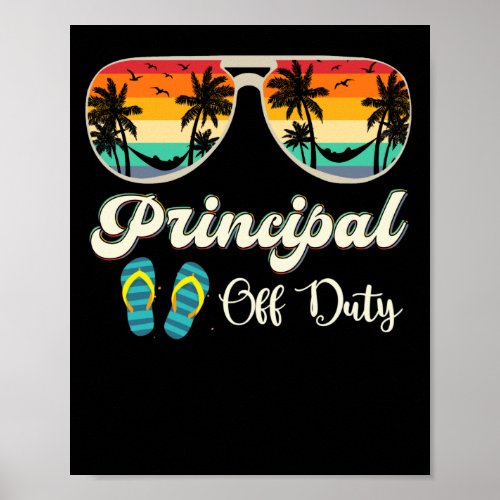 Principal Off Duty Sunglasses Sunset Beach Summer Poster