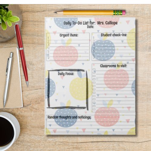 Principal Personalized Daily To_Do List Notepad