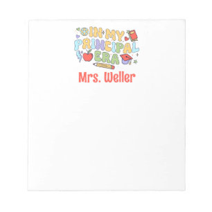 Principal Personalized Retro Back to school Era Notepad