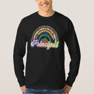 Principal Rainbow Leopard  School Principal T-Shirt