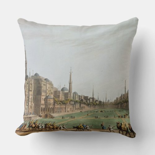 Principal Square in Grand Cairo with Murad Beys Throw Pillow