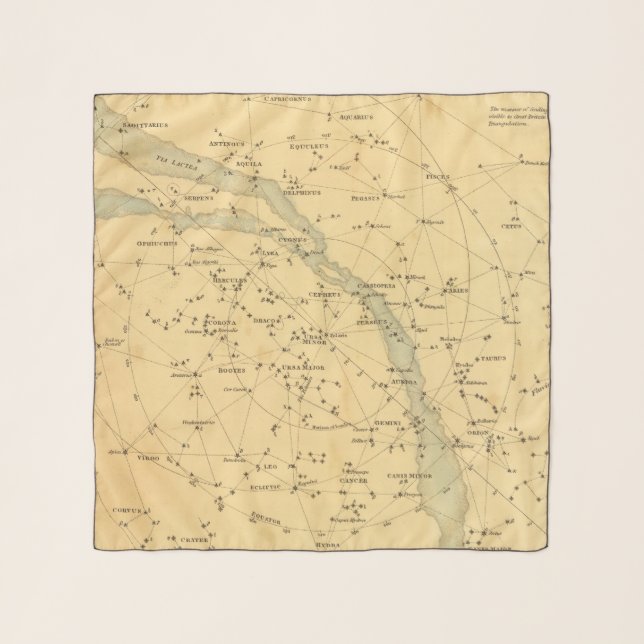 Principal Stars Visible to Great Britain Scarf (Front)