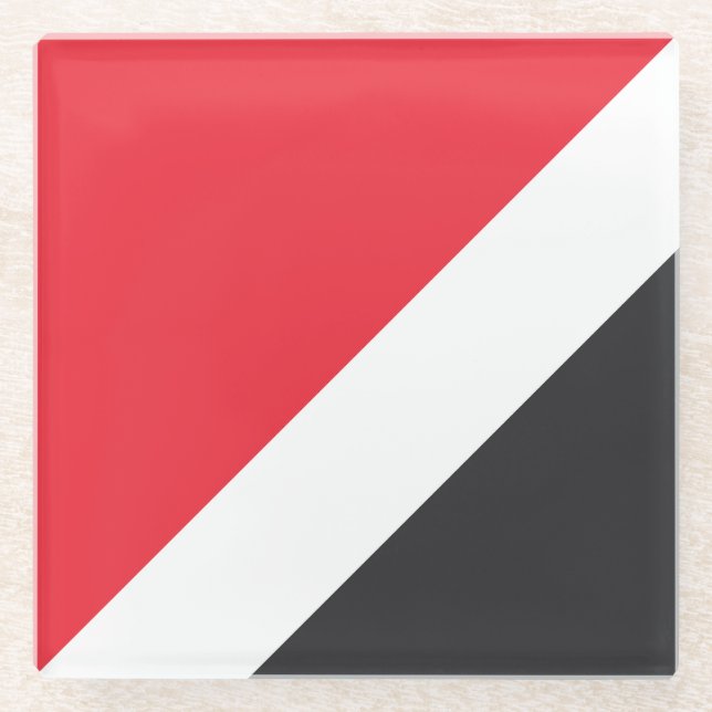 Principality of Sealand Flag Glass Coaster (Front)