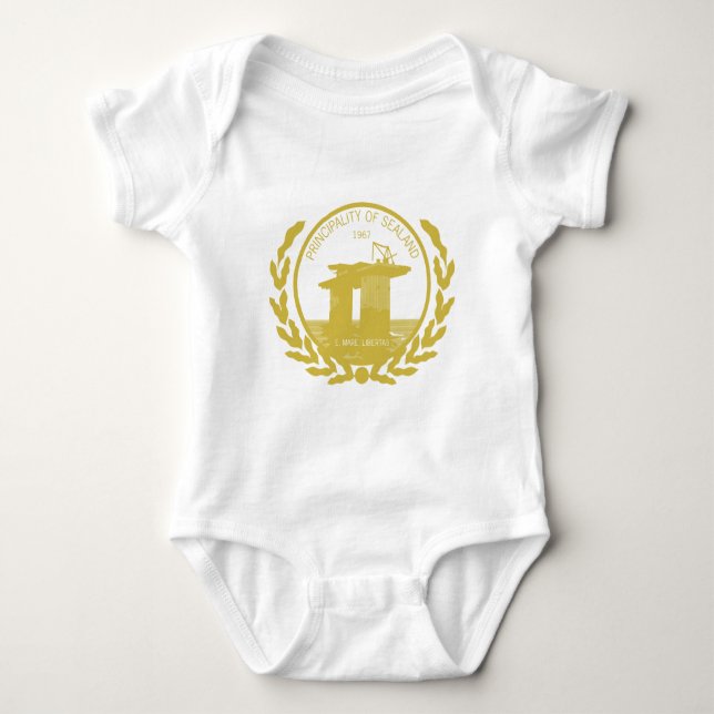 principality of sealand seal crest baby bodysuit (Front)