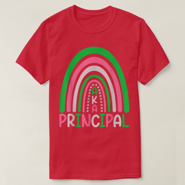 Principals cute rainbow aka principal funny  T-Shirt (Design Front)