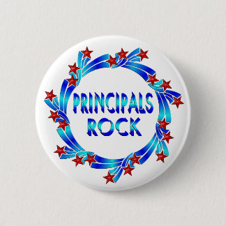 Principals Rock Red Stars Pinback Button