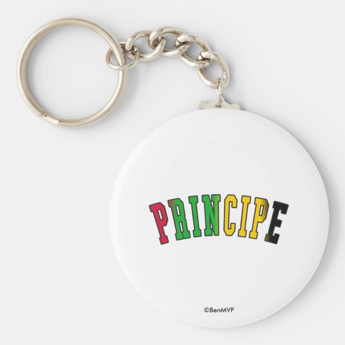 Principe in National Flag Colors Key Chain