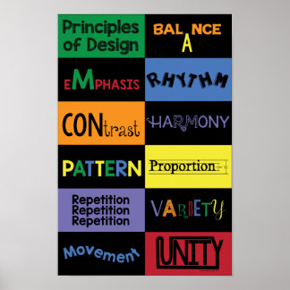 Principles of Design with Bright Colors Poster