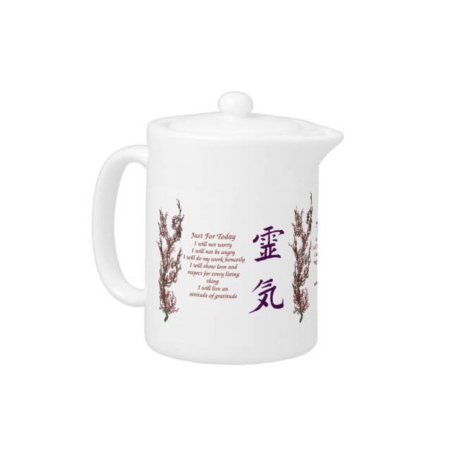 Principles Of Reiki Just For Today  Teapot (Left)