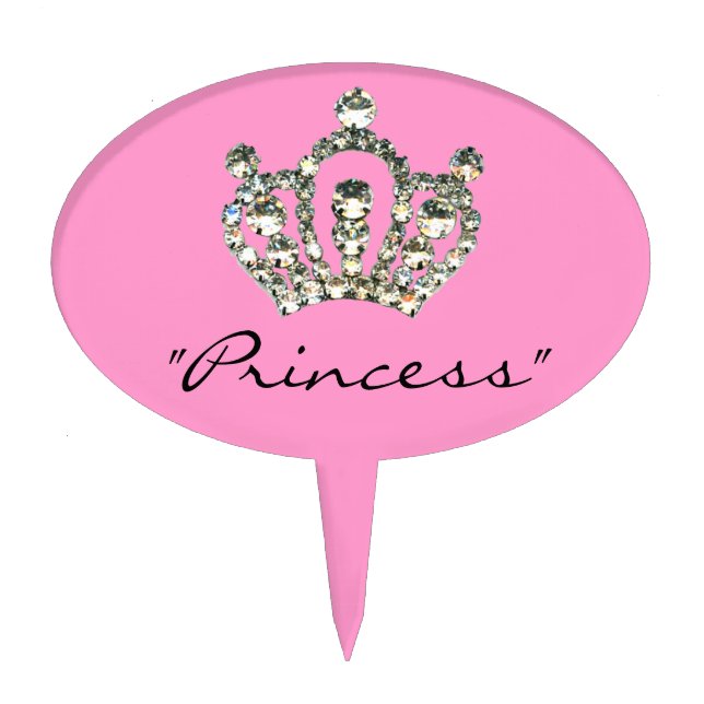"Princss" Tiara Cake Top Cake Topper (Front)