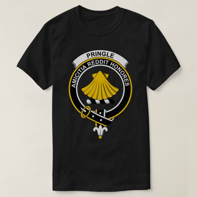Pringle Crest Tartan Clan Scottish Clan T-Shirt (Design Front)