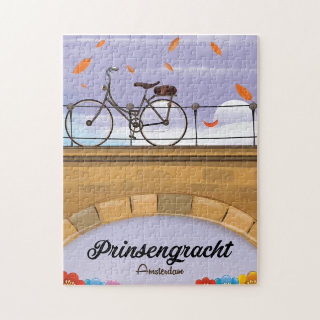 Prinsengracht,Canal Amsterdam Travel poster Jigsaw Puzzle (Vertical)