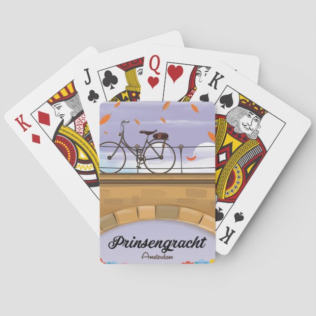 Prinsengracht,Canal Amsterdam Travel poster Poker Cards (Back)