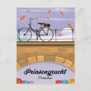 Prinsengracht,Canal Amsterdam Travel poster Postcard