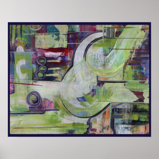 Print 20x16in Original Painting Abstract Modern (Front)