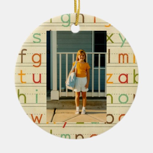 Print Alphabet First Day of School All Occasion Ceramic Ornament