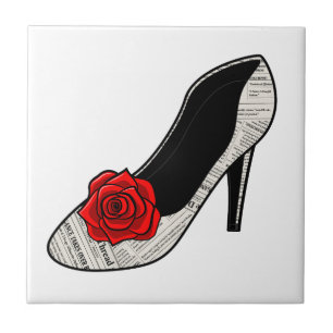 Print and Petal High Heel Ceramic Tile