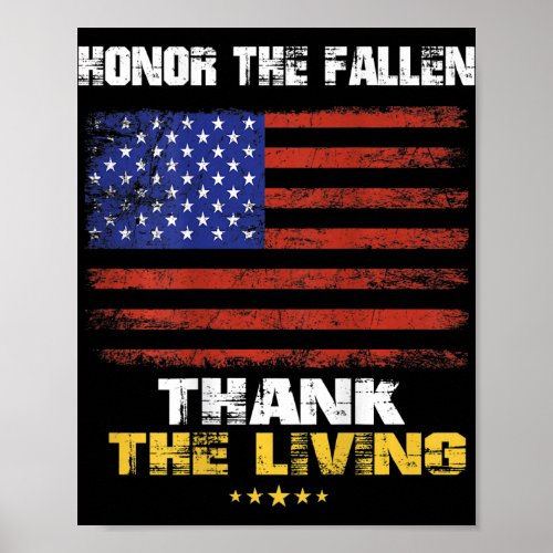 PRINT BACK Honor The Fallen Thank The Living Mem Poster
