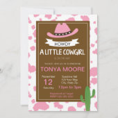Print Cowgirl Baby Shower Invitation (Front)