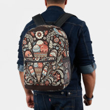 Print Cut Sew Backpack with Folk Art Design for Na