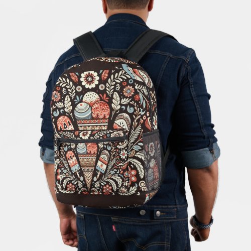 Print Cut Sew Backpack with Folk Art Design for Na