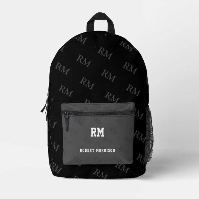 Print Cut Sew Bag black black gray monogram (Front)