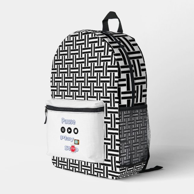 Print Cut Sew Bag Black & White Stripe (Back Corner Right)