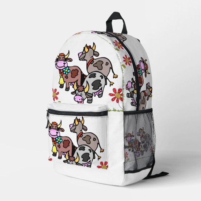 Print Cut Sew Bag Floral Cows Moo Moo (Back Corner Right)