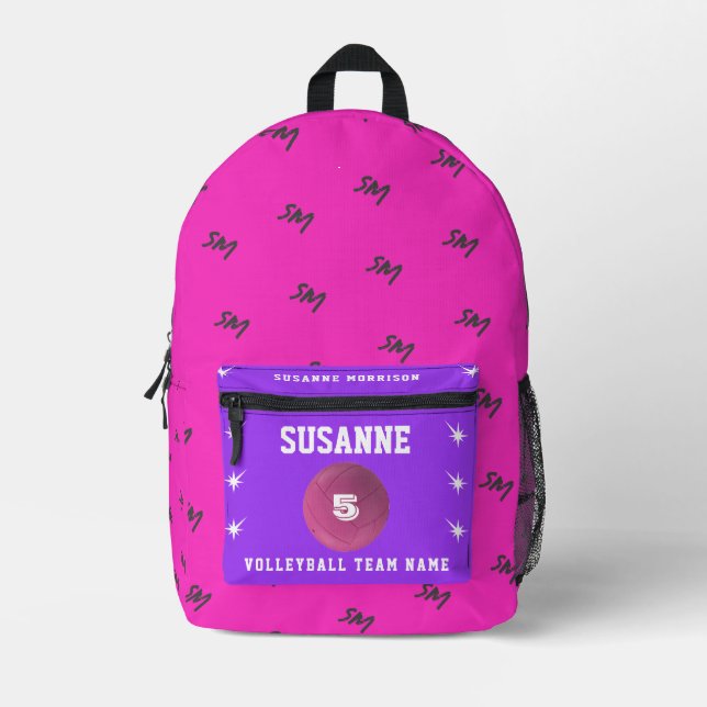 Print Cut Sew Bag girls fuchsia backàpack (Front)