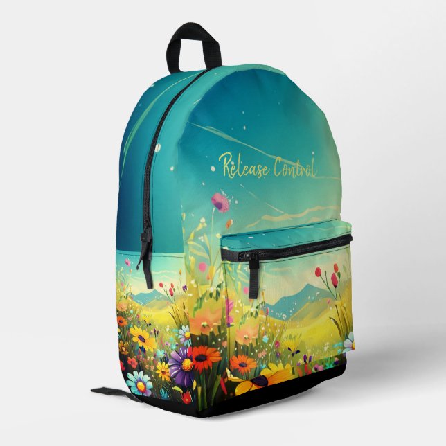 Print Cut Sew Bag with colorful meadow (Back Corner Left)