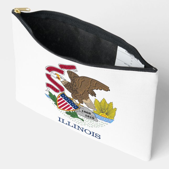 Print Cut Sew Bag with flag of Illinois, USA (Open)