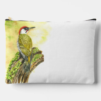 Print Cut Sew Bag with Watercolor Green Woodpecker