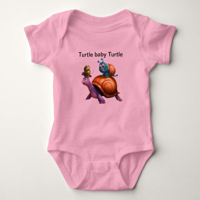 Print design t-shirt turtle baby turtle bodysuit (Front)