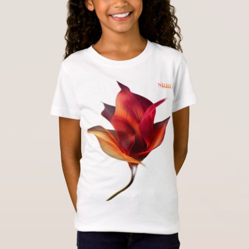 Print flower girls t_shirt  