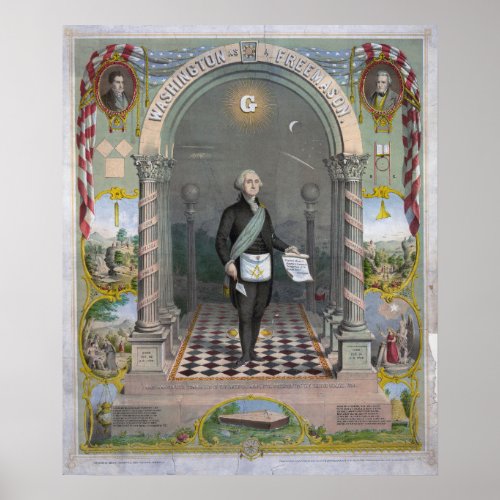 Print _ George Washington as a Freemason