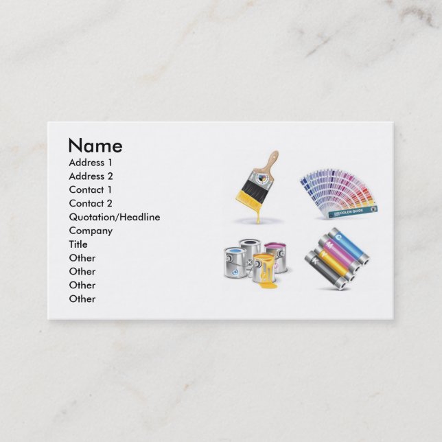 Print Icons1, Name, Address 1, Address 2, Conta... Business Card (Front)