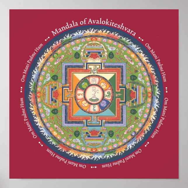 PRINT Mandala of Chenrezig - with Mantra (Front)