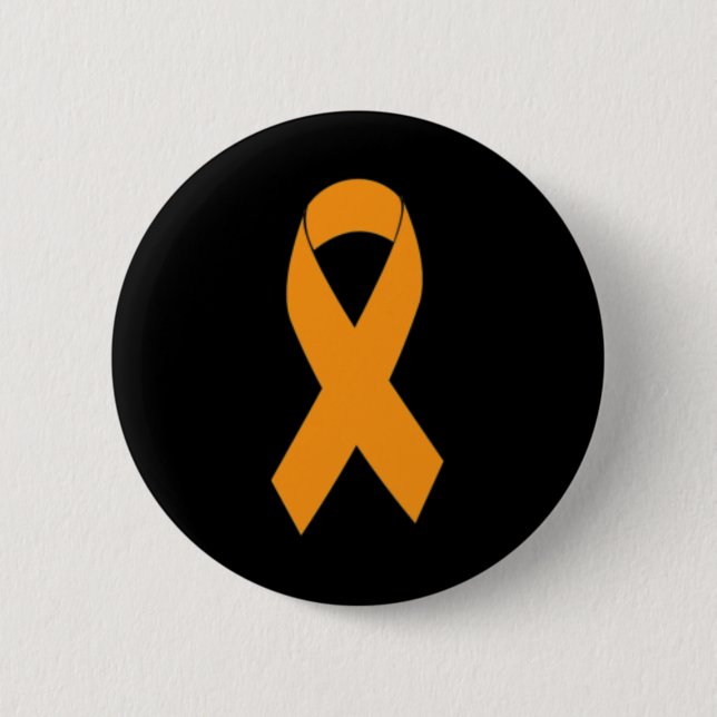 Print Multiple Sclerosis Ms Orange Ribbon  Button (Front)