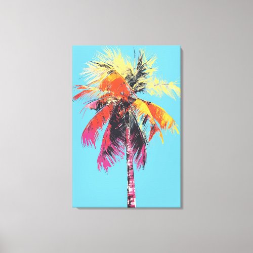 Print of coconut tree with sky background