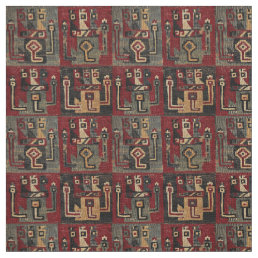 Print of Pre-Columbian Peruvian Tribal Pattern Fabric