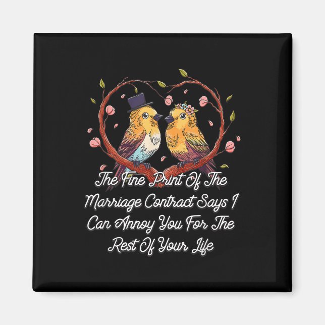Print Of The Marriage Contract Wedding Funny  Magnet (Front)