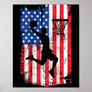Print on back basketball usa american flag 4th of