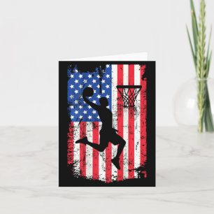 Print on back basketball usa american flag 4th of card