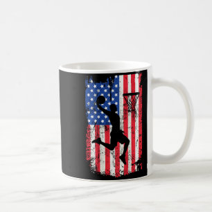 Print on back basketball usa american flag 4th of coffee mug