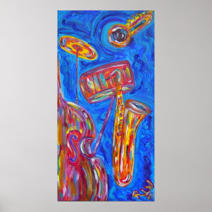 Print on Canvas - Cool Blue Jazz