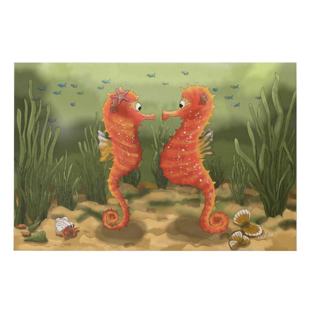 Print on canvas enchanted ocean world seahorses (Front)